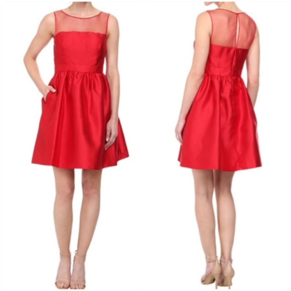 Adrianna Papell Sz 14 Red Party Sleeveless Dress
